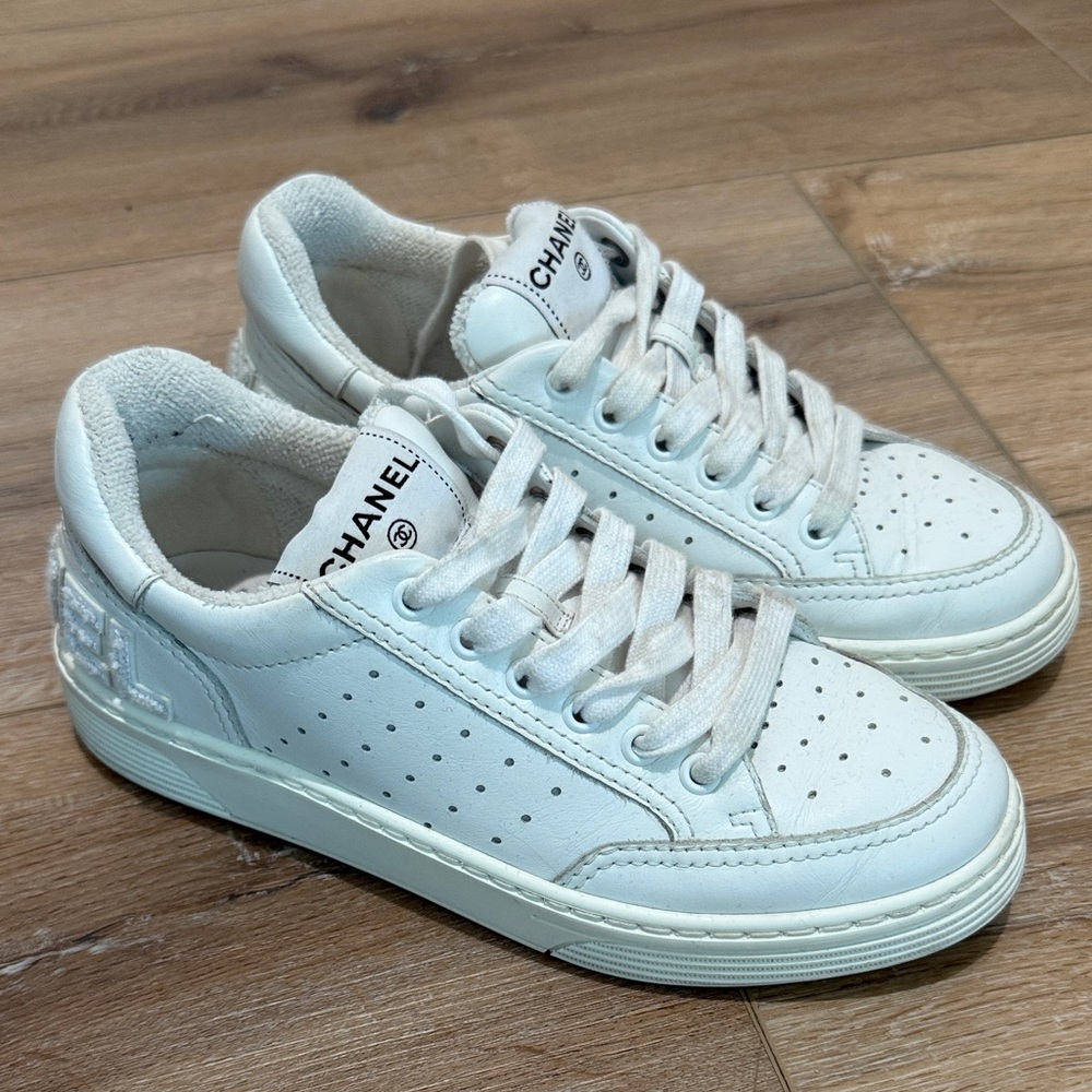 Women's Chanel White Sneakers